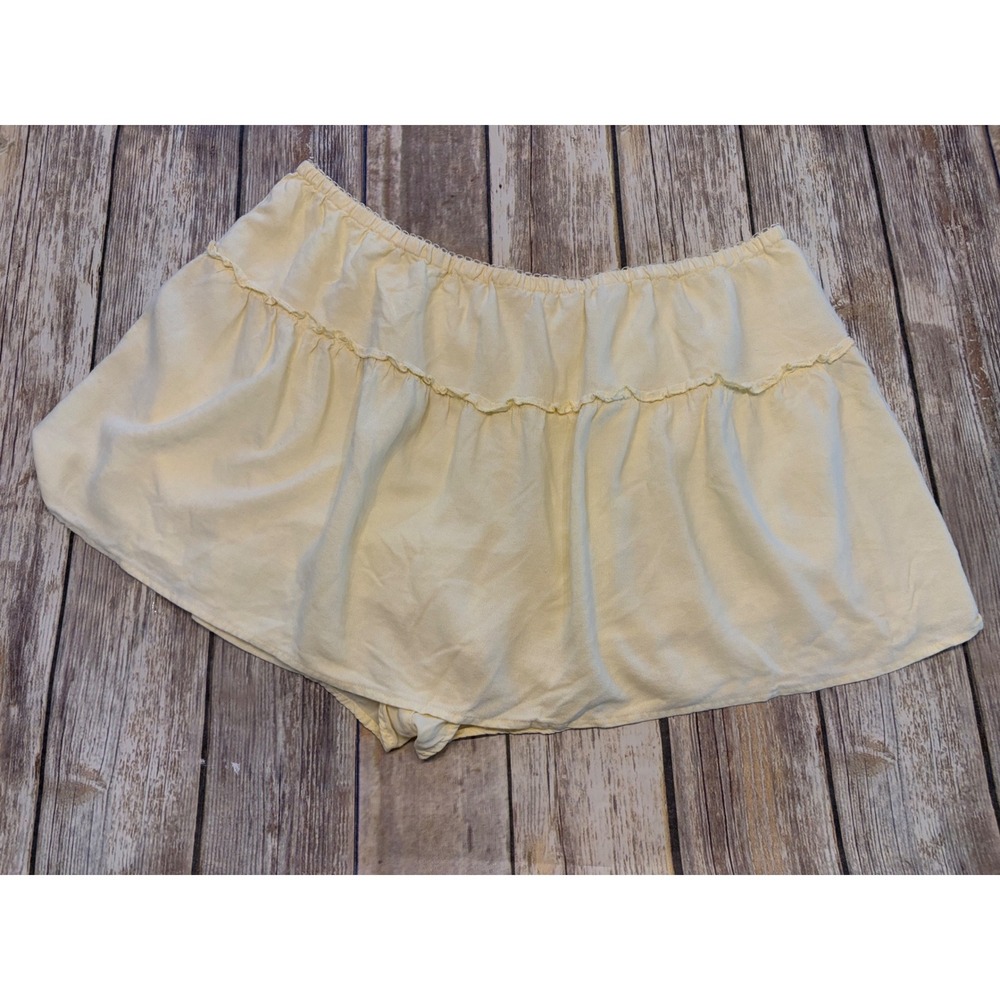 Women 2X Butter Yellow Ruffle Skort Tiered Mini Skort Cottagecore Dainty Girly